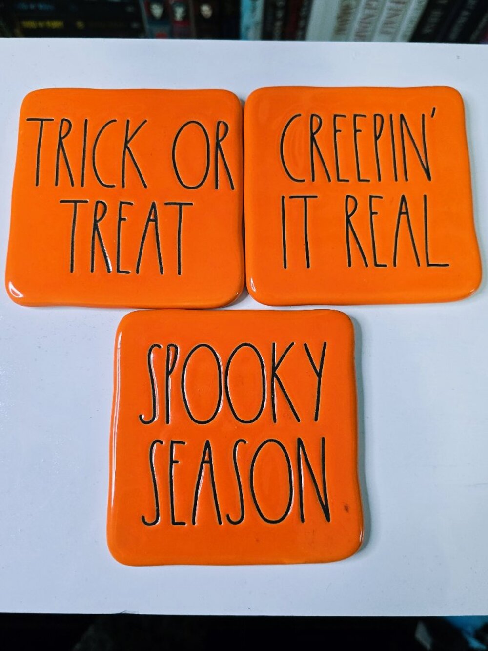 Rae Dunn Halloween coasters - 3 piece